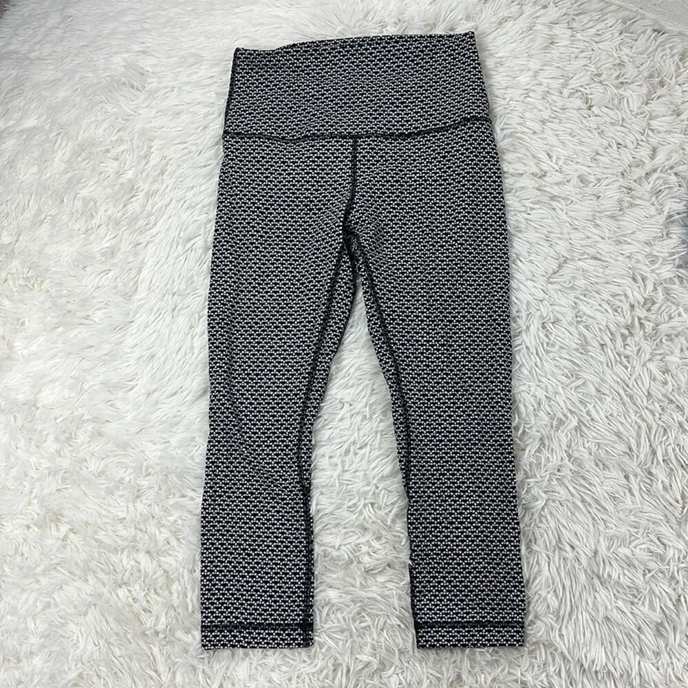 Lululemon Align Crop *21" Monochromic Ice Grey Black